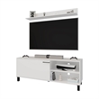 Pemberly Row 65 Inch TV Stand with Open and Closed Storage in White