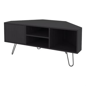 Pemberly Row 65 Inch TV Stand with Door and Open Storage in Wengue