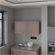 Pemberly Row Kitchen Wall Cabinet with 2 Doors Engineered Wood in White/Oak