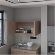 Pemberly Row Kitchen Wall Cabinet with 2 Doors Engineered Wood in White/Oak