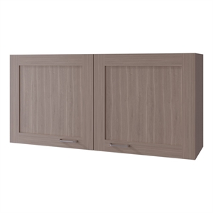 Pemberly Row Kitchen Wall Cabinet with 2 Doors Engineered Wood in White/Oak