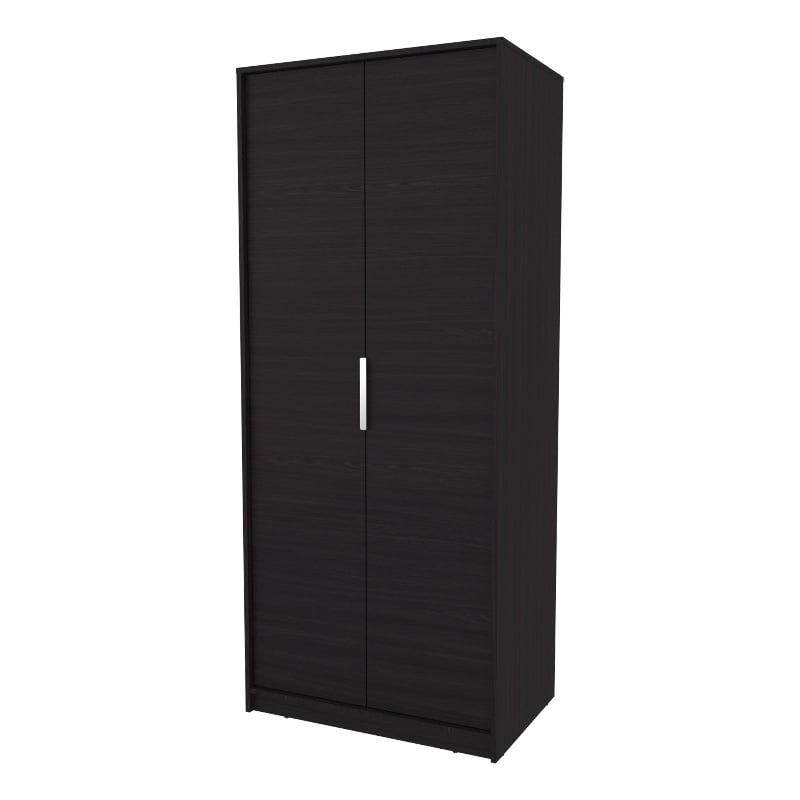 Pemberly Row Tall Wardrobe with 2 Doors and Shoe Rack in Wengue