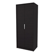 Pemberly Row Tall Wardrobe with 2 Doors and Shoe Rack in Wengue