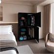 Pemberly Row 2 Door Wardrobe with Open Storage Engineered Wood in Wengue