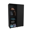Pemberly Row 2 Door Wardrobe with Open Storage Engineered Wood in Wengue