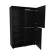 Pemberly Row 2 Door Wardrobe with Open Storage Engineered Wood in Wengue