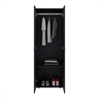 Pemberly Row Tall Wardrobe with 2 Doors and Hanging Rod in Wenge