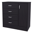 Pemberly Row 4 Drawer Bedroom Dresser with Side Cabinet in Wenge