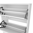 Pemberly Row Slim Shoe Cabinet with 2 Tilt-Out Doors in White