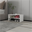 Pemberly Row Shoe Rack with 2 Open Shelves Engineered Wood in White