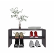 Pemberly Row Bedroom Shoe Rack with 2 Shelves Engineered Wood in Wenge