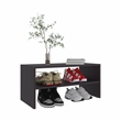 Pemberly Row Bedroom Shoe Rack with 2 Shelves Engineered Wood in Wenge