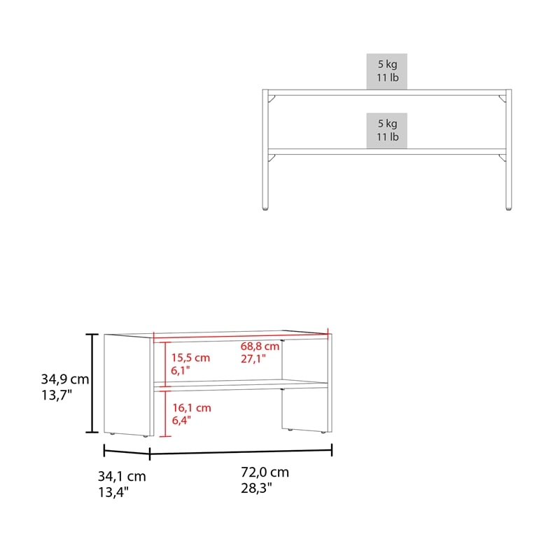 Pemberly Row Bedroom Shoe Rack with 2 Shelves Engineered Wood in Wenge