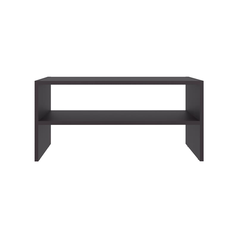 Pemberly Row Bedroom Shoe Rack with 2 Shelves Engineered Wood in Wenge