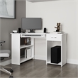 Pemberly Row L-Shaped Corner Computer Desk with CPU Space in White