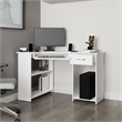 Pemberly Row L-Shaped Corner Computer Desk with CPU Space in White