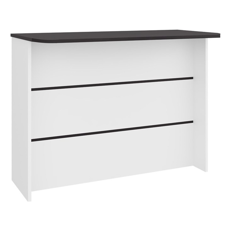 Pemberly Row Kitchen Island with Storage Engineered Wood in White/Black