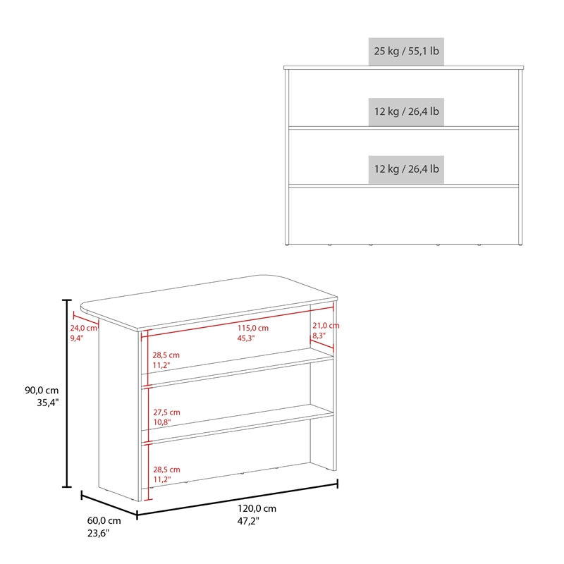 Pemberly Row Kitchen Island with Storage Engineered Wood in White/Black