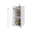 Pemberly Row Glass Door Bar Cabinet with Shelves Engineered Wood in White