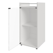 Pemberly Row Glass Door Bar Cabinet with Shelves Engineered Wood in White