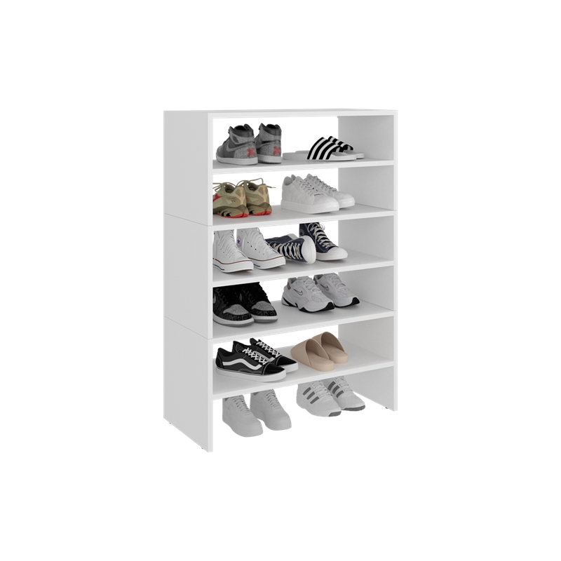 Pemberly Row Shoe Rack with Multiple Shelves in Engineered Wood