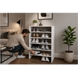 Pemberly Row Shoe Rack with Multiple Shelves in Engineered Wood