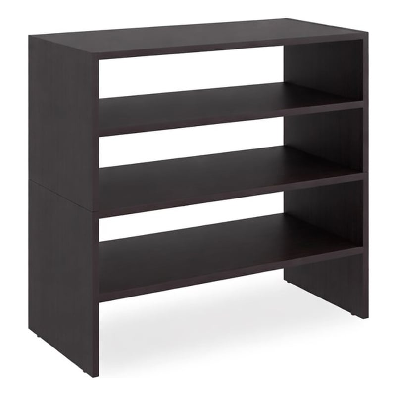 Pemberly Row Compact Shoe Rack with Open Shelves in Engineered Wood