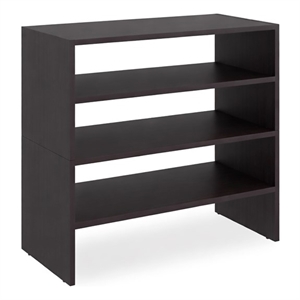 Pemberly Row Compact Shoe Rack with Open Shelves in Engineered Wood