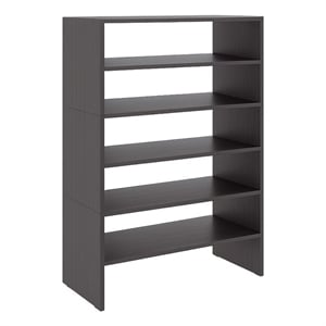 Pemberly Row Tall Shoe Rack with Multiple Shelves in Engineered Wood