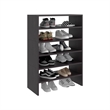 Pemberly Row Tall Shoe Rack with Multiple Shelves in Engineered Wood