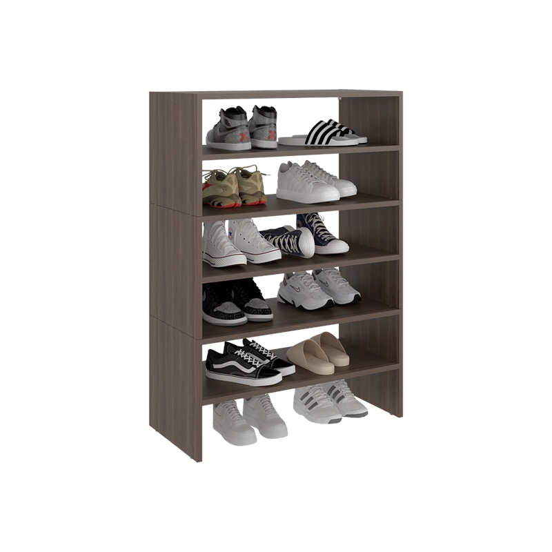 Pemberly Row 40.7 Inch Multi-Tier Shoe Rack in Engineered Wood