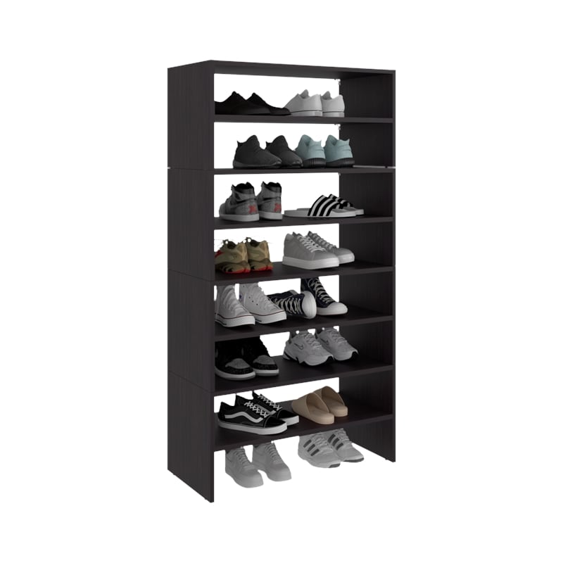 Pemberly Row 54.3 Inch Modern Multi-Tier Shoe Rack in Engineered Wood