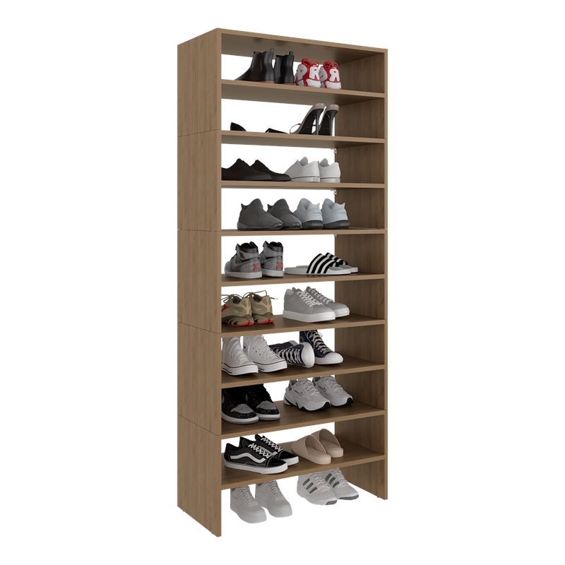Pemberly Row 67.8 Inch Multi-Tier Shoe Rack in Engineered Wood