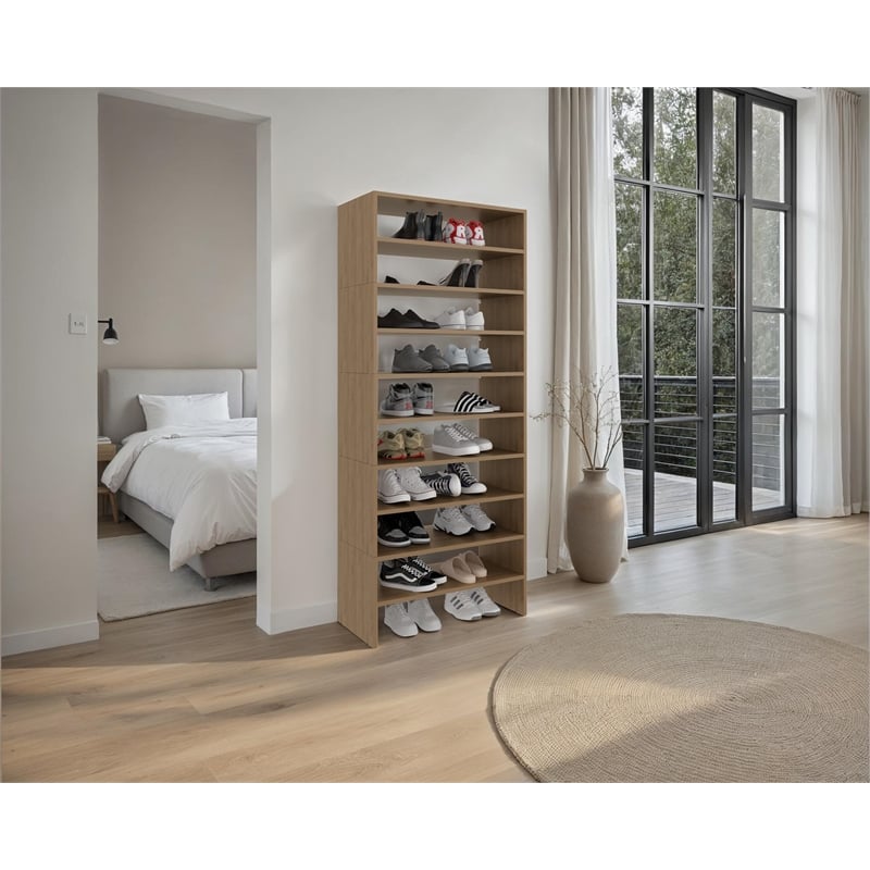 Pemberly Row 67.8 Inch Multi-Tier Shoe Rack in Engineered Wood