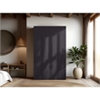 Pemberly Row Minimalist Wardrobe with Asymmetrical Doors in Wenge