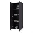 Pemberly Row Minimalist Wardrobe with Asymmetrical Doors in Wenge