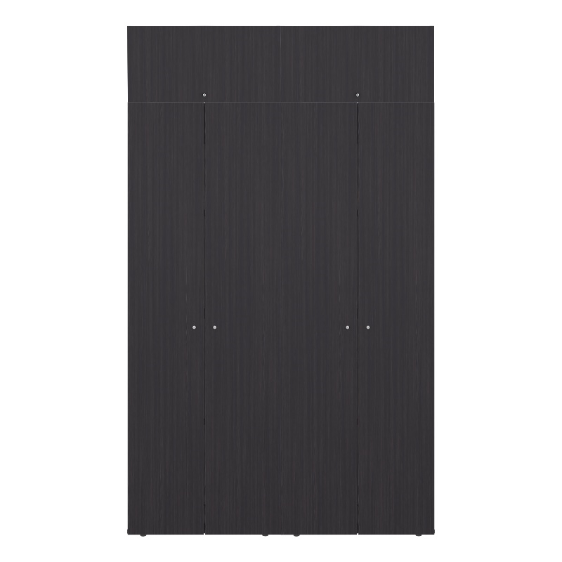 Pemberly Row Minimalist Wardrobe with Asymmetrical Doors in Wenge
