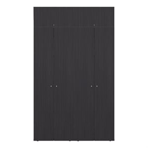 Pemberly Row Minimalist Wardrobe with Asymmetrical Doors in Wenge