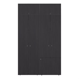 Pemberly Row Minimalist Bedroom Wardrobe with Vertical Doors in Wenge