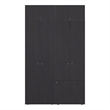 Pemberly Row Minimalist Bedroom Wardrobe with Vertical Doors in Wenge