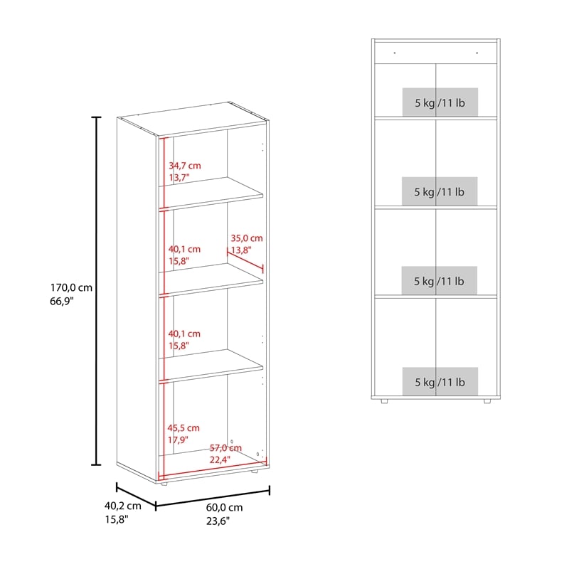Pemberly Row Modern Wardrobe with Multi-Compartment Storage in Wenge