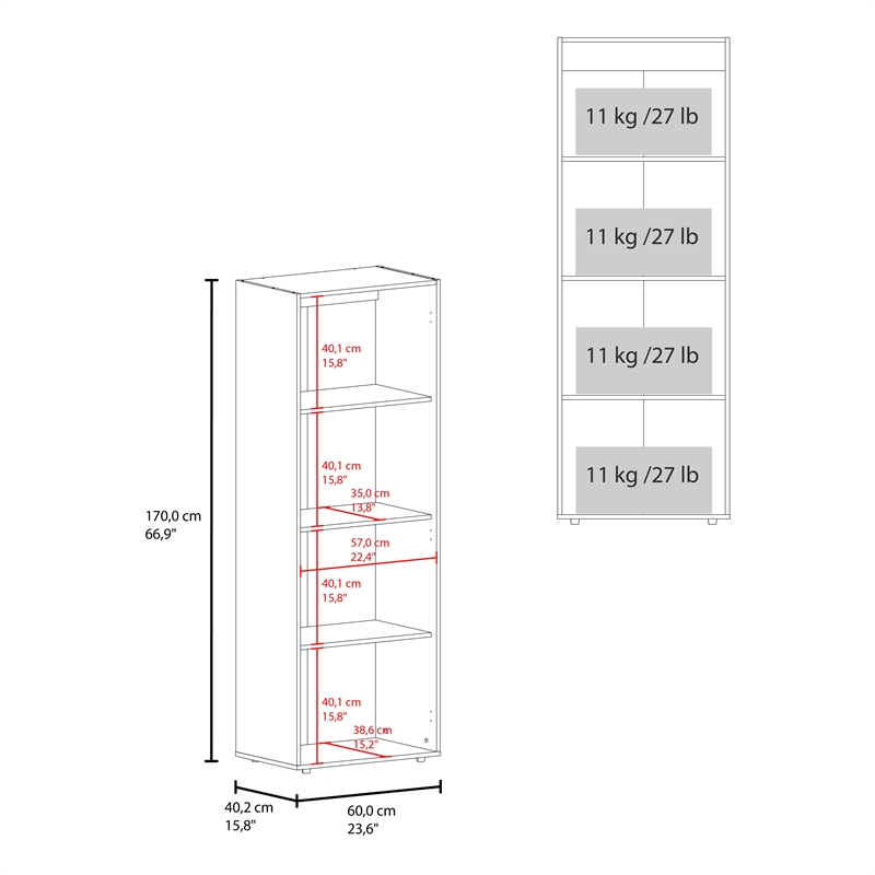 Pemberly Row Modern Wardrobe with Multi-Compartment Storage in Wenge