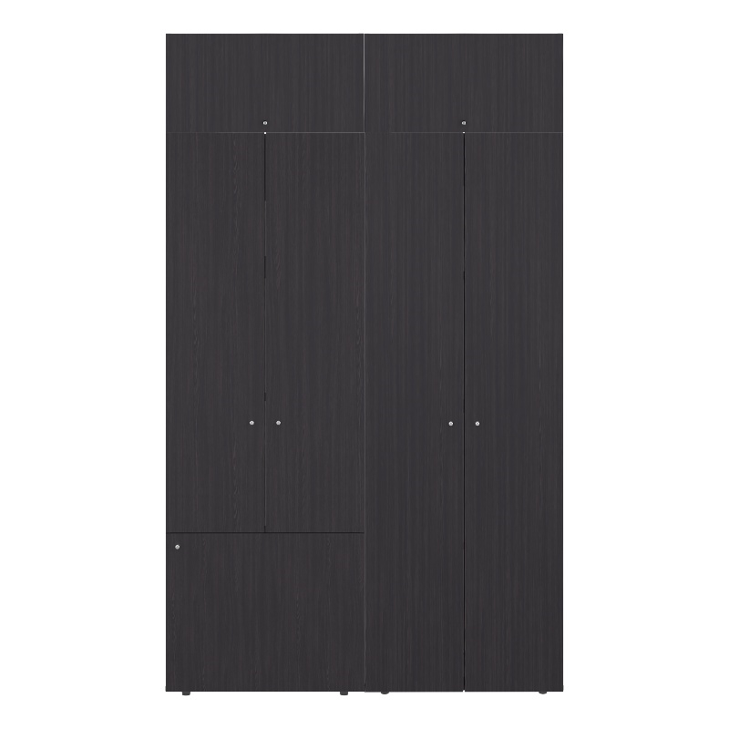 Pemberly Row Modern Wardrobe with Multi-Compartment Storage in Wenge