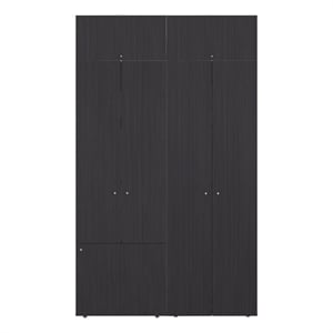 Pemberly Row Modern Wardrobe with Multi-Compartment Storage in Wenge