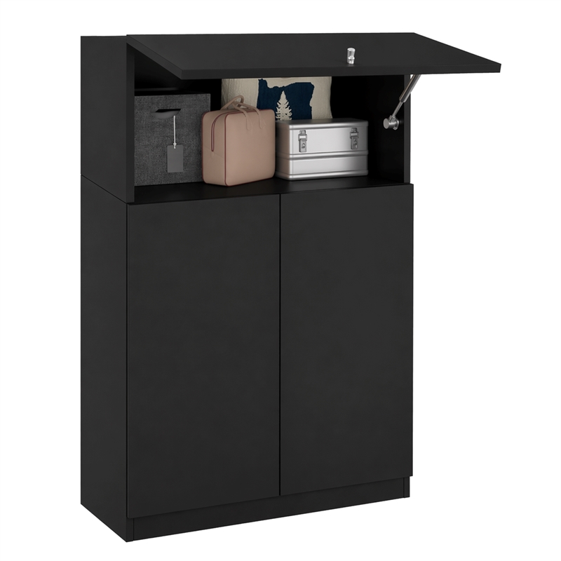 Pemberly Row Contemporary Minimalist Wardrobe for Bedrooms in Wenge