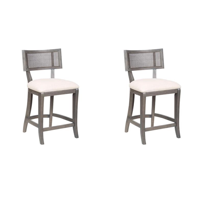Pemberly Row Set of 2 Counter Height Chairs in Gray Wash