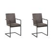 Pemberly Row Set of 2 Upholstered Armchairs in Dark Brown