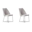 Pemberly Row Modern Accent Chairs - Set of 2 in White Fabric