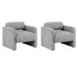 Pemberly Row Accent Chairs - Set of 2 in Gray Boucle Fabric