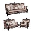 Pemberly Row 3-Pc Velvet Tufted Living Room Sofa Set with Wingback Design